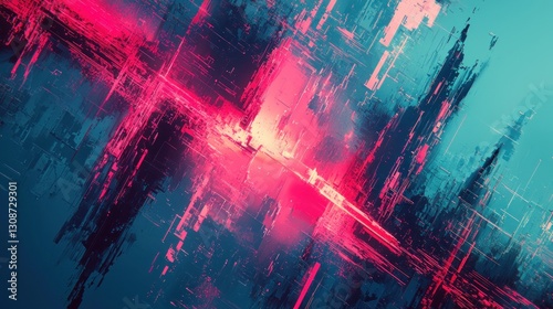 Wallpaper Mural Abstract artistic expression featuring glowing colors and geometric patterns Torontodigital.ca