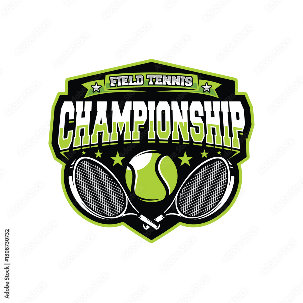 Fototapeta premium Padel Tennis Logo design. Tennis Court Outdoor Sport Logo design Vector