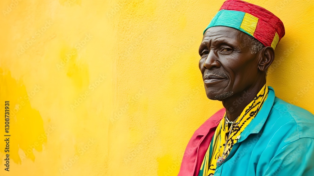 Obraz premium Vibrant Portrait of a Man Celebrating in Traditional Regional Attire