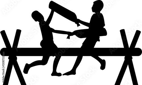 Pillow Fight Silhouette