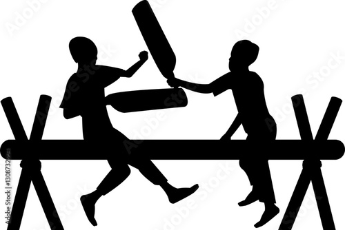 Pillow Fight Silhouette