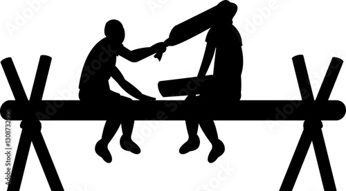 Pillow Fight Silhouette