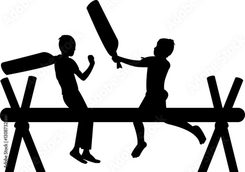Pillow Fight Silhouette