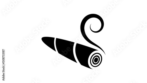 cuban cigar symbol, black isolated silhouette