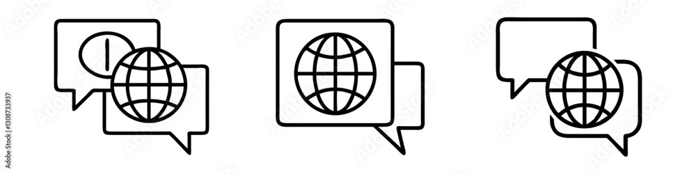 chat bubble with globe icon, chat bubble with globe line art - simple line art of chat bubble with globe, perfect for chat bubble with globe logos and icons chat bubble with globe icon, chat bubble with globe line art - simple line art of chat bubble with globe, perfect for chat bubble with globe logos and icons
