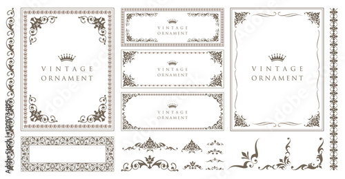 Decorative vector frames and borders. Vintage floral ornament. Vector design..eps