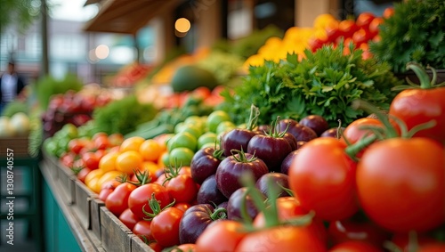 organic food background; Farmers Vegetable Market
