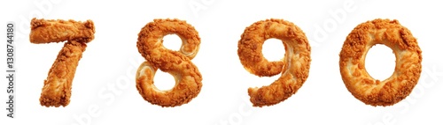 Alphabet shaped from crispy fried chicken. Generative AI	