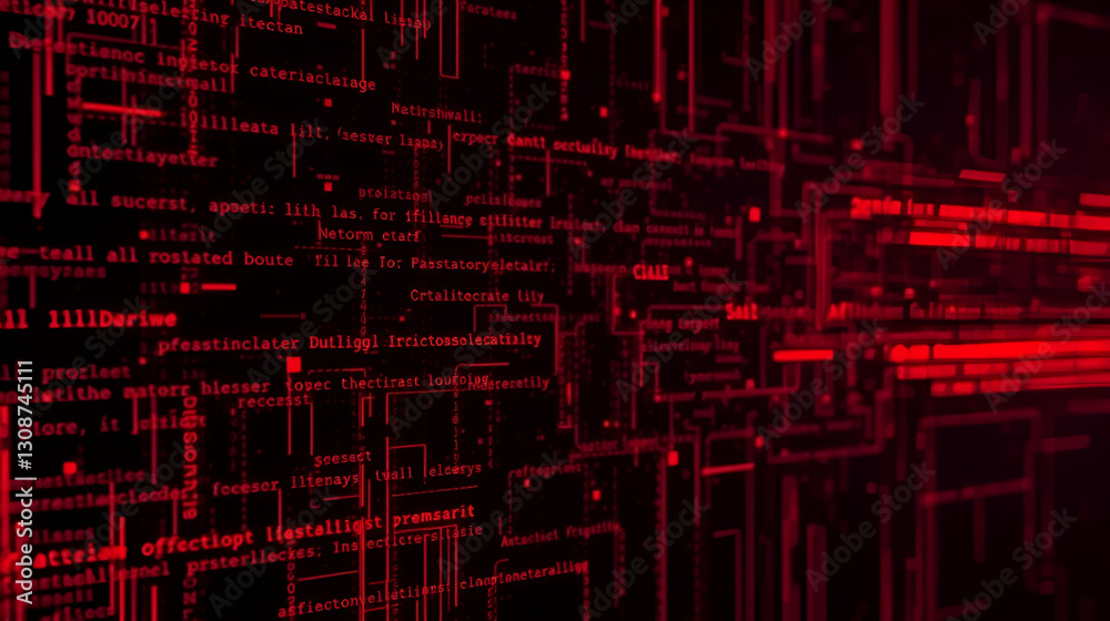 Abstract Technology Dark Red Background. Cyber Attack, Ransomware, Malware, Scareware Concept Abstract Technology Dark Red Background. Cyber Attack, Ransomware, Malware, Scareware Concept
