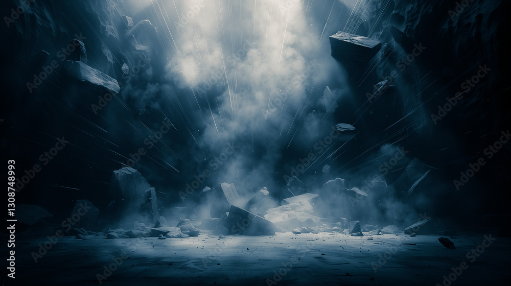 Obraz premium Ethereal dreamlike background floating shattered me