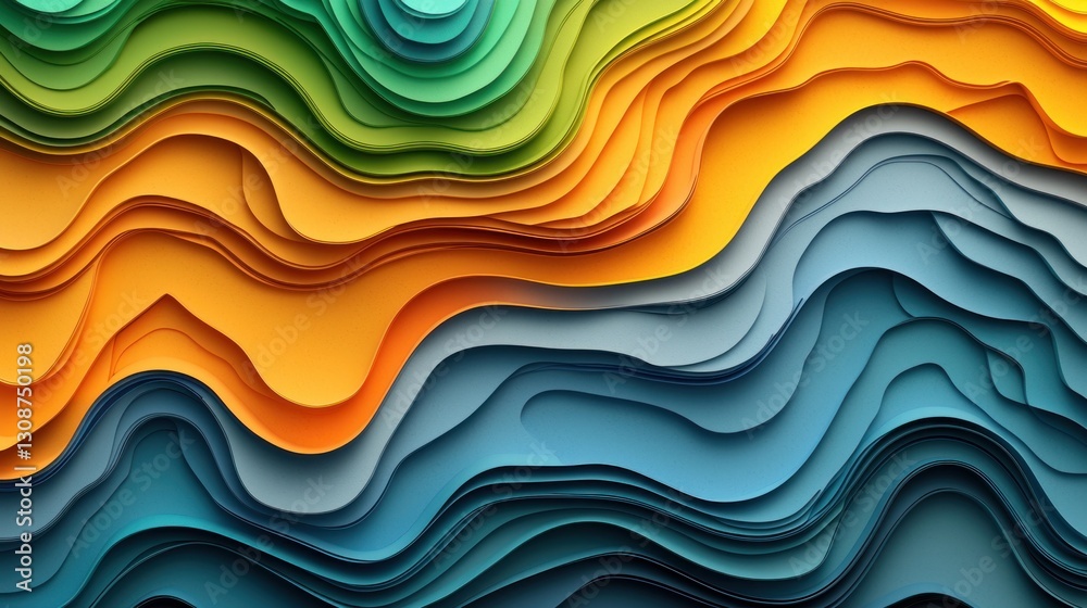 Abstract layered paper artwork with varying shades of colors Abstract layered paper artwork with varying shades of colors