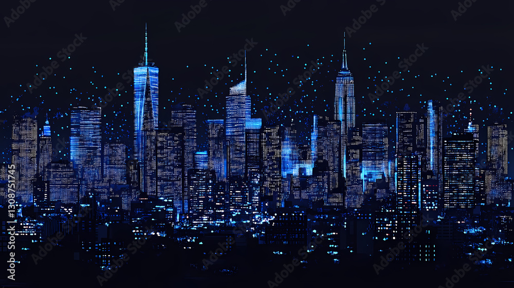 Obraz premium Tech City Skyline