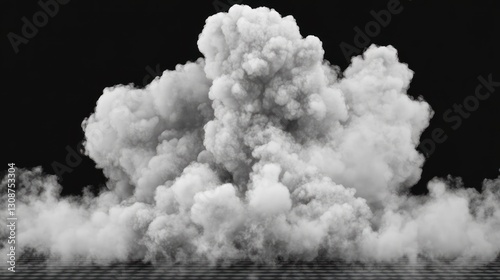 Large, dense cloud of white smoke or dust explosion.