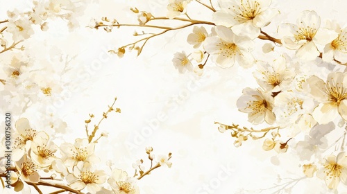 Watercolor flowers pattern japanese cherry blossom background wallpaper