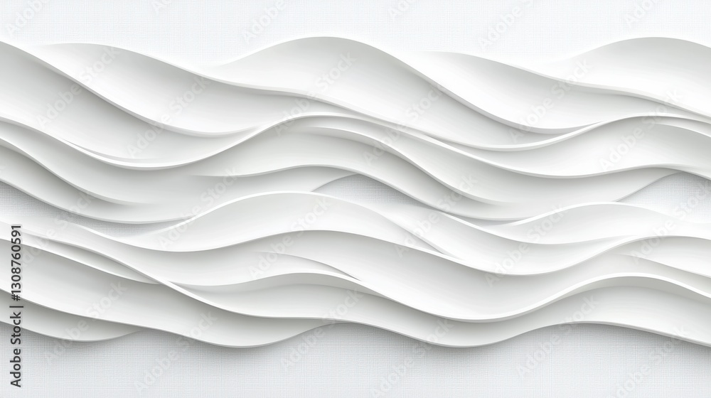 Obraz premium Abstract white paper waves create a seamless texture for creative design and elegant background elements.