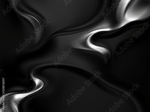 Abstract Black and Silver Swirling Design