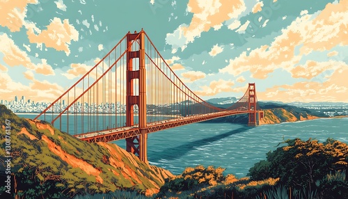 Golden Gate Bridge, San Francisco Skyline