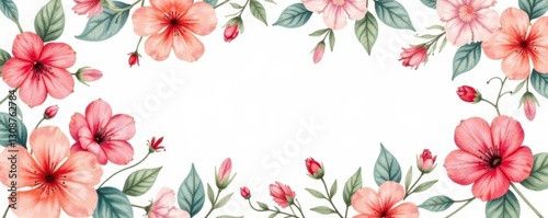 Delicate watercolor floral square repeat pattern, wallpaper, painting