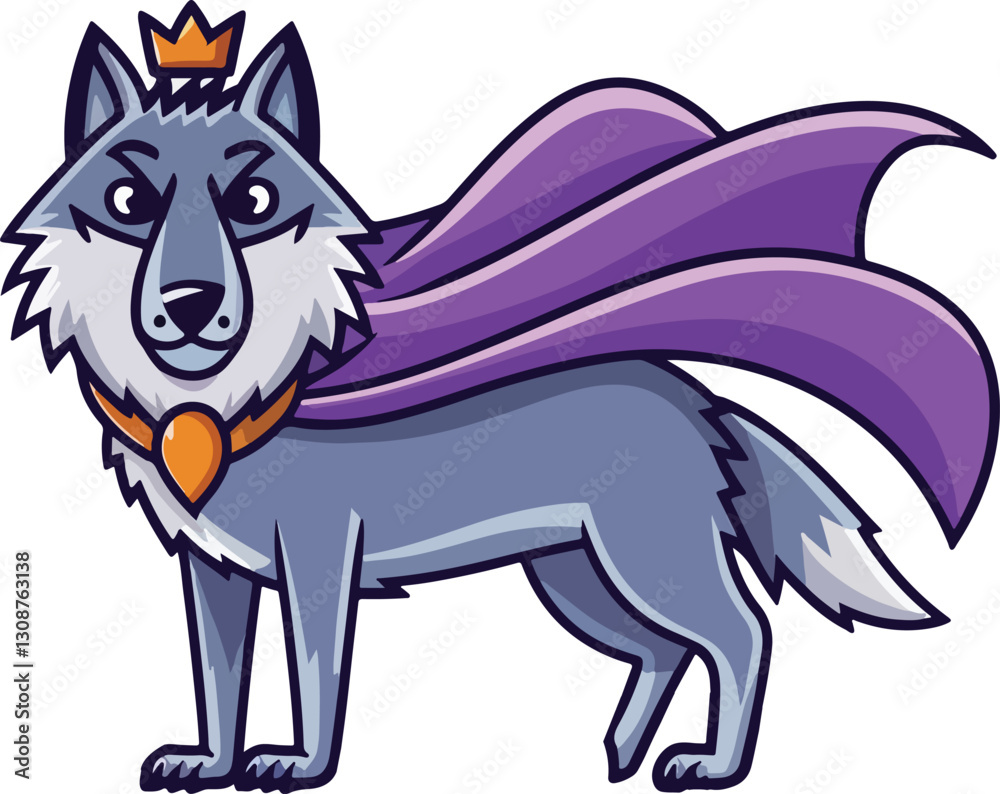 Fototapeta premium Cute Wolf Vector Illustration