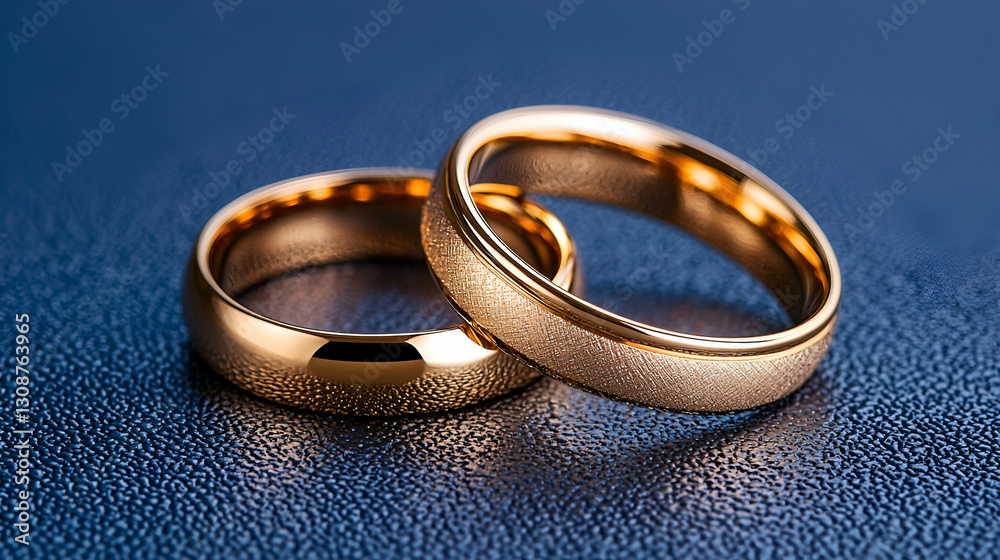 Elegant and Simple Gold Wedding Rings on a Textured Surface for Romantic Celebrations and Special Occasions Elegant and Simple Gold Wedding Rings on a Textured Surface for Romantic Celebrations and Special Occasions