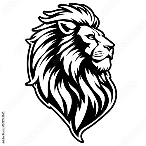 Wallpaper Mural Lion Head | Lion | Wild Animal | King of the Jungle  | Lion Face | Jungle Predator | Zoo Animal | Wildlife | Original Illustration | Vector and Clipart | Cutfile and Stencil Torontodigital.ca