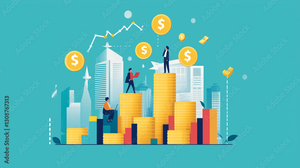 Fototapeta premium Vector illustration design, business concept, investment. 