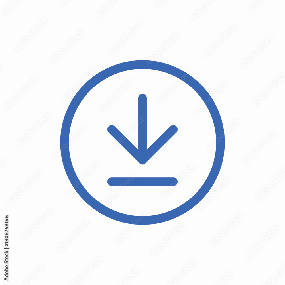 Download circle button icon vector sign Download circle button icon vector sign