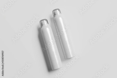 Spray bottle with transparent cap mockup isolated on white background.