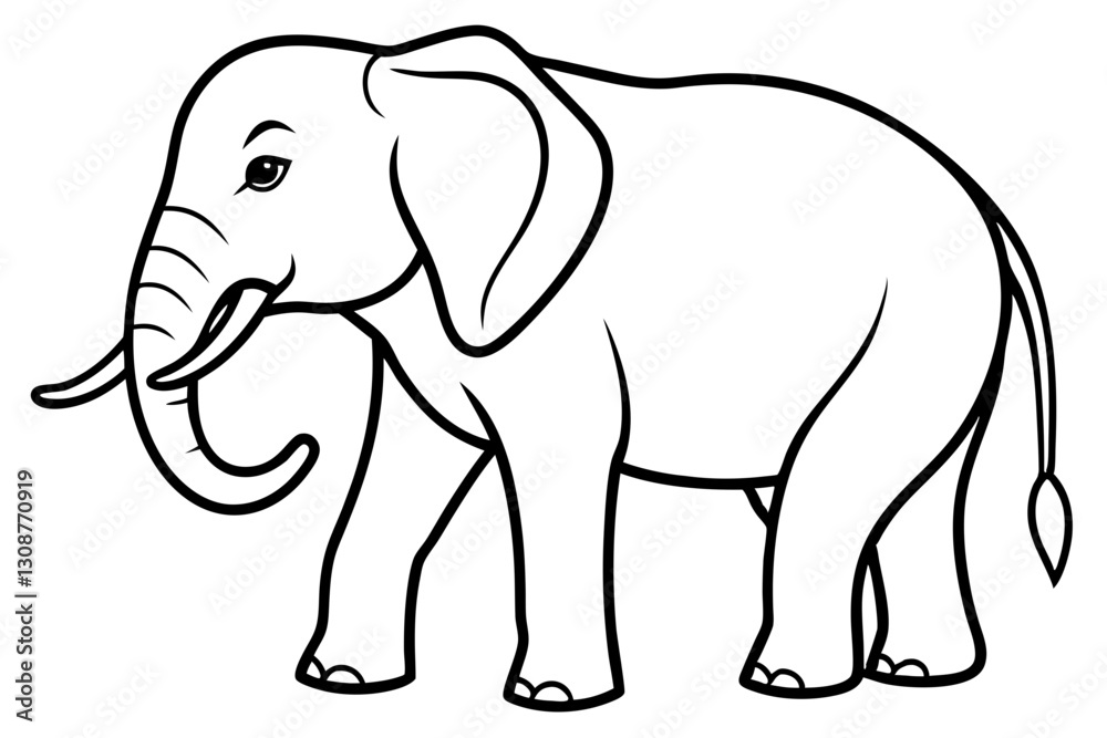 Elegant Elephant Linework Elegant Elephant Linework