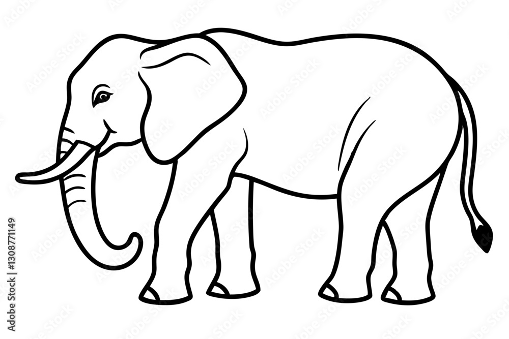 Elegant Elephant Linework Elegant Elephant Linework