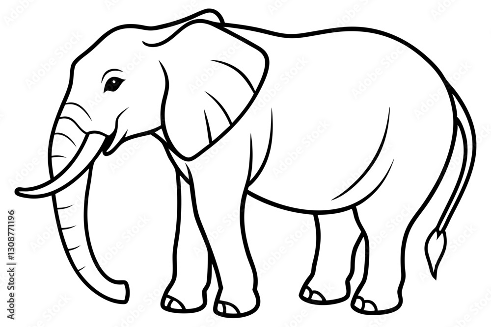 Fototapeta premium Elegant Elephant Linework