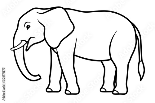 Elegant Elephant Linework
