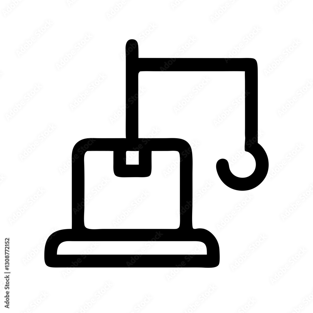 Crane, container, lifting, hook, box, freight, cargo, transport. Icon for shipping, logistics, and industrial handling. Use on shipping, construction, or logistics sites. Crane, container, lifting, hook, box, freight, cargo, transport. Icon for shipping, logistics, and industrial handling. Use on shipping, construction, or logistics sites.