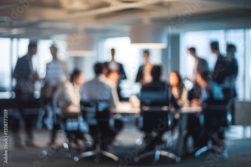 Business Professionals in Meeting Room, Blurred Motion 