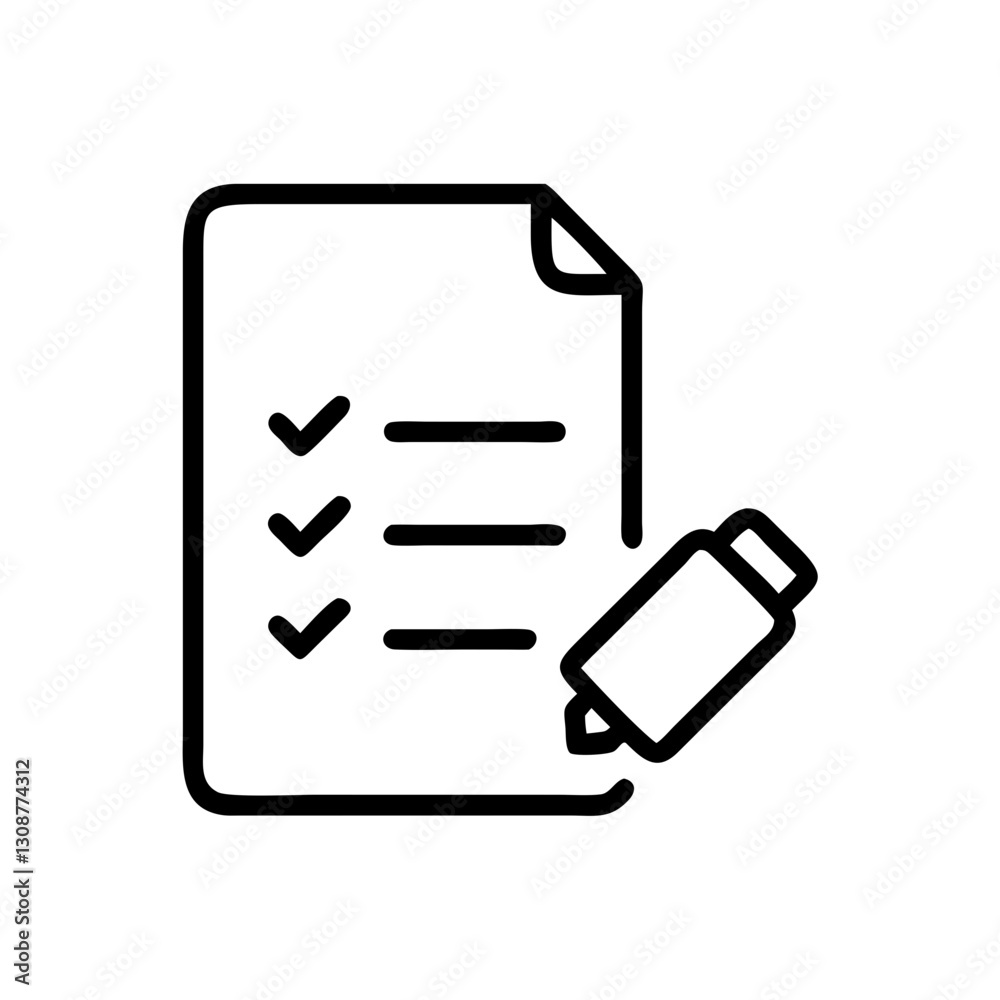 Checklist, package, order, list, box, delivery, inventory. Icon for order fulfillment, shipping, and inventory management. Use on e-commerce, logistics, or business sites. Checklist, package, order, list, box, delivery, inventory. Icon for order fulfillment, shipping, and inventory management. Use on e-commerce, logistics, or business sites.