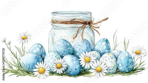 easter eggs and flowers