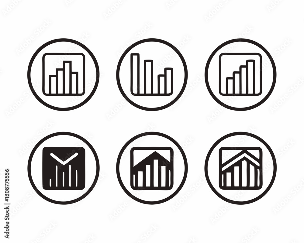 Business Icons: Market Growth, Declining Charts, and Currency Value Business Icons: Market Growth, Declining Charts, and Currency Value