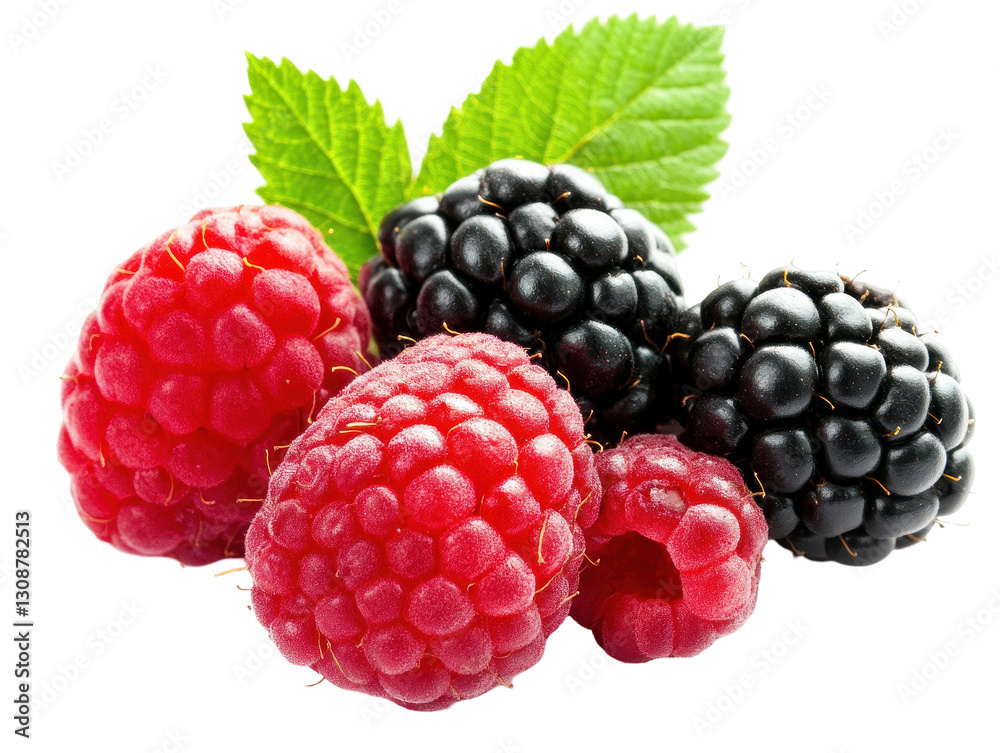 Isolated Raspberries and Blackberries Isolated Raspberries and Blackberries