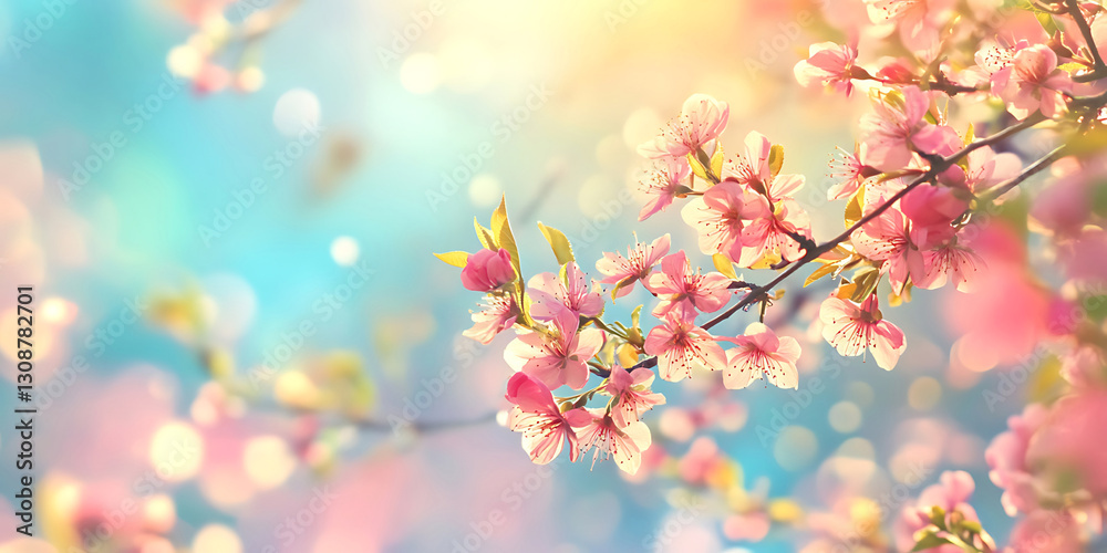 Spring Background Design with Soft Floral Elements for Seasonal Wallpapers or Greeting Cards Spring Background Design with Soft Floral Elements for Seasonal Wallpapers or Greeting Cards
