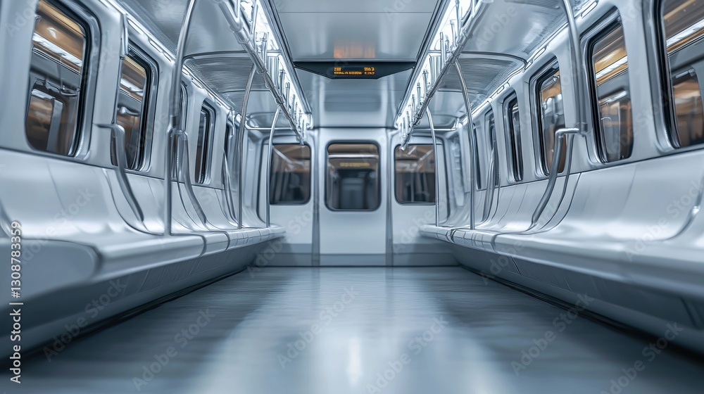 Obraz premium Empty modern subway car interior. (3)