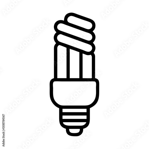 Energy-saving light bulb illustration in a minimalistic style for eco-friendly concepts