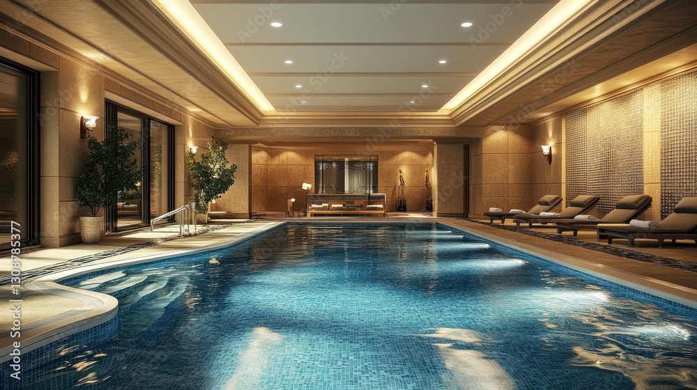 Obraz premium Luxurious Indoor Pool Spa (10)