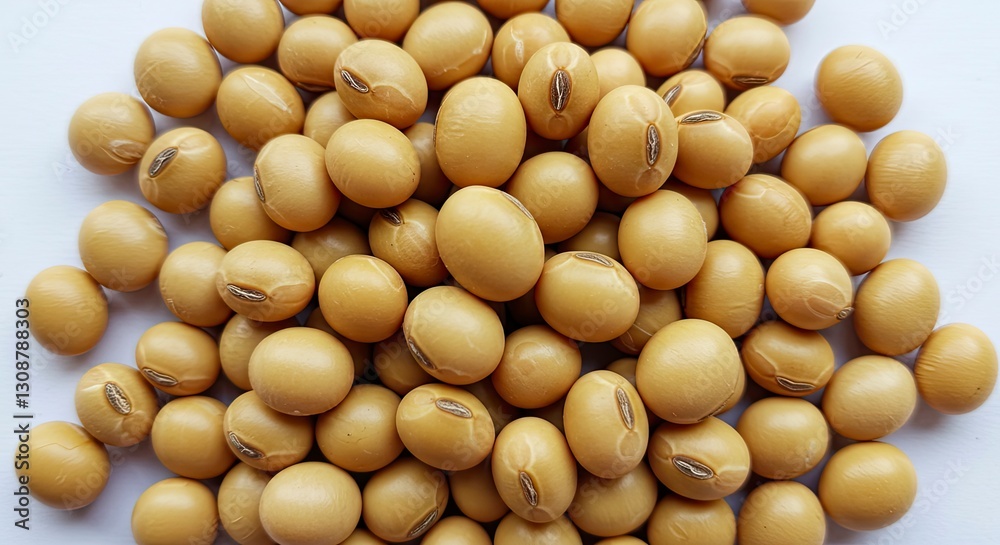 Pile of Fresh Soybeans on White Background in Macro Still Life Pile of Fresh Soybeans on White Background in Macro Still Life