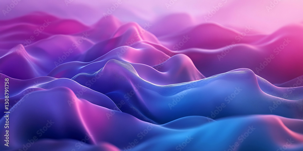 Obraz premium Modern Wavy Gradient Screensaver Wallpaper Background for Digital Art, UI Design, or Branding