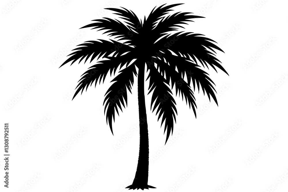 Fototapeta premium palm tree silhouette vector illustration