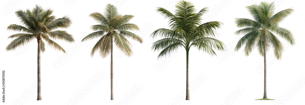 four palm trees isolated on background. isolated on transparent background four palm trees isolated on background. isolated on transparent background
