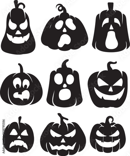 halloween icons set