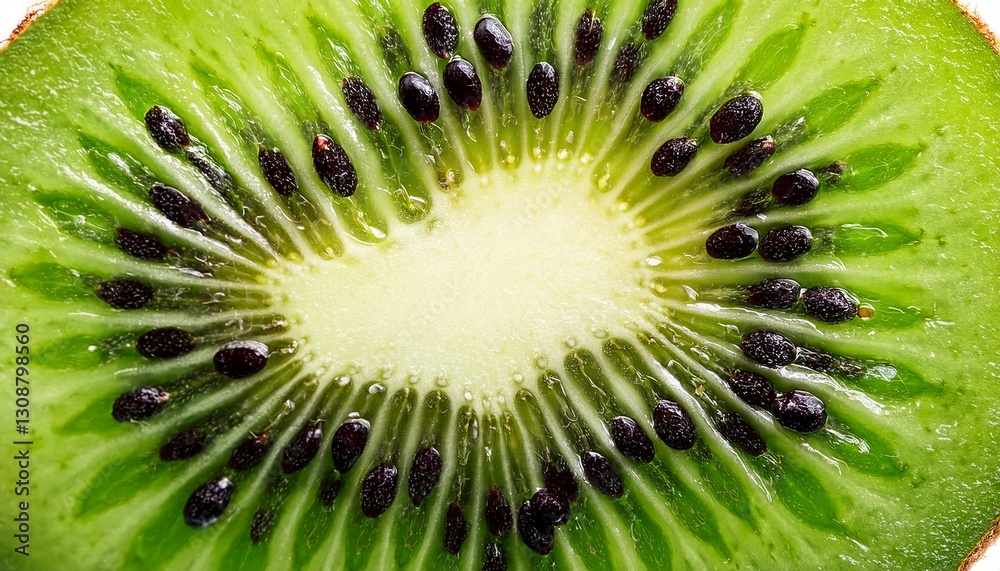 Extreme macro kiwi cross-section: bright green pulp & tiny black seeds. Vibrant fruit detail, juicy. Fresh food close-up, natural.
Extreme macro kiwi cross-section: bright green pulp & tiny black seeds. Vibrant fruit detail, juicy. Fresh food close-up, natural.