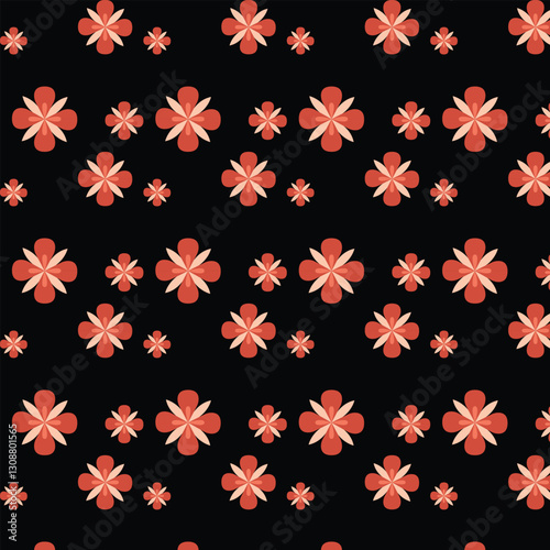 seamless pattern with red hearts
