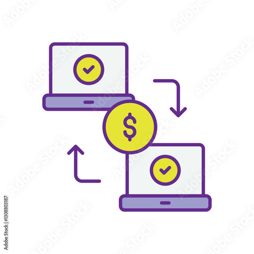 P2P Payment icon vector stock illustration